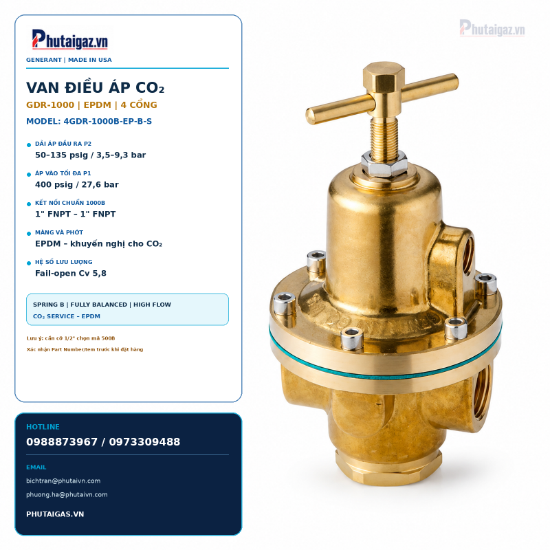 Van điều áp 4GDR-1000B-EP-B-S, 1/2