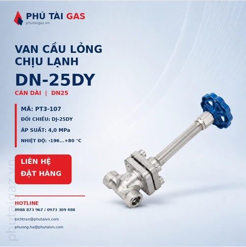 Van cầu lỏng chịu lạnh cán dài DN-25DY