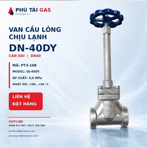 Van cầu lỏng chịu lạnh cán dài DN-40DY