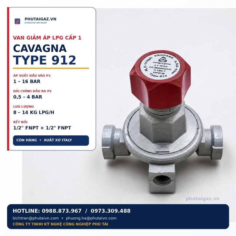 Van giảm áp cấp 1 LPG model 912, P1max 16bar-P2max 4bar. connect 1/2